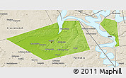 Physical 3D Map of Perm, shaded relief outside