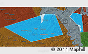 Political 3D Map of Perm, darken