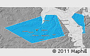 Political 3D Map of Perm, desaturated