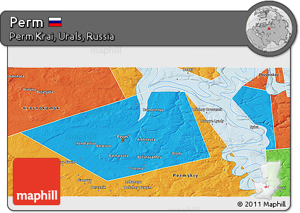 Political 3D Map of Perm