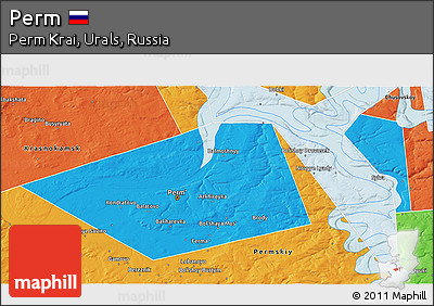 Political 3D Map of Perm