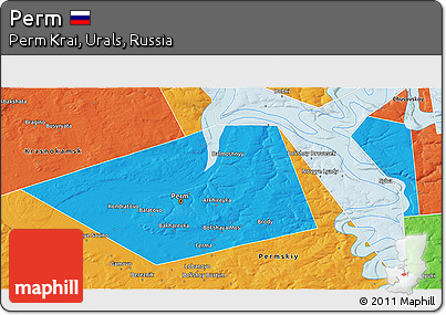 Political 3D Map of Perm