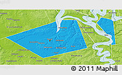Political 3D Map of Perm, physical outside