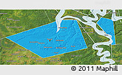 Political 3D Map of Perm, satellite outside