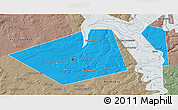 Political 3D Map of Perm, semi-desaturated