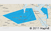 Political 3D Map of Perm, shaded relief outside