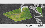 Satellite 3D Map of Perm, darken, desaturated
