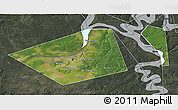 Satellite 3D Map of Perm, darken, semi-desaturated