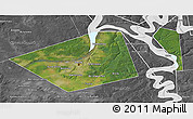 Satellite 3D Map of Perm, desaturated