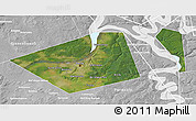 Satellite 3D Map of Perm, lighten, desaturated