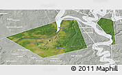Satellite 3D Map of Perm, lighten, semi-desaturated