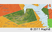 Satellite 3D Map of Perm, political outside