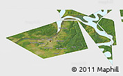Satellite 3D Map of Perm, single color outside