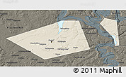 Shaded Relief 3D Map of Perm, darken