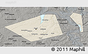 Shaded Relief 3D Map of Perm, darken, semi-desaturated