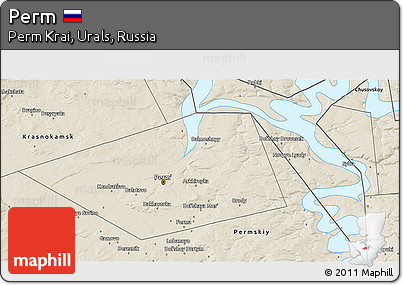 Shaded Relief 3D Map of Perm
