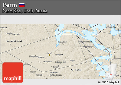 Shaded Relief 3D Map of Perm