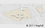 Shaded Relief 3D Map of Perm, lighten, desaturated