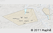 Shaded Relief 3D Map of Perm, lighten, semi-desaturated