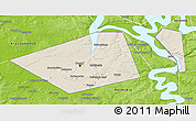 Shaded Relief 3D Map of Perm, physical outside