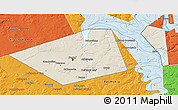 Shaded Relief 3D Map of Perm, political outside