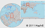 Gray Location Map of Perm, within the entire country