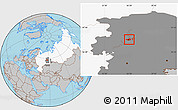 Gray Location Map of Perm, highlighted country, highlighted grandparent region