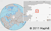 Gray Location Map of Perm, highlighted grandparent region