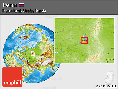 Physical Location Map of Perm