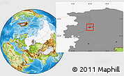 Physical Location Map of Perm, highlighted country, highlighted grandparent region