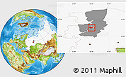 Physical Location Map of Perm, highlighted country, highlighted parent region