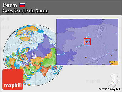 Political Location Map of Perm