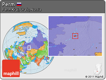 Political Location Map of Perm