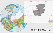 Political Location Map of Perm, highlighted country, highlighted parent region