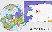 Political Location Map of Perm, highlighted grandparent region