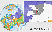 Political Location Map of Perm, highlighted parent region, highlighted grandparent region