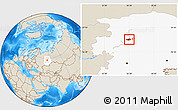 Shaded Relief Location Map of Perm, highlighted grandparent region