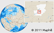 Shaded Relief Location Map of Perm, highlighted parent region