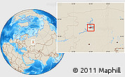 Shaded Relief Location Map of Perm