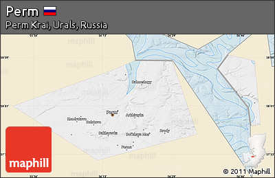 Classic Style Map of Perm, single color outside
