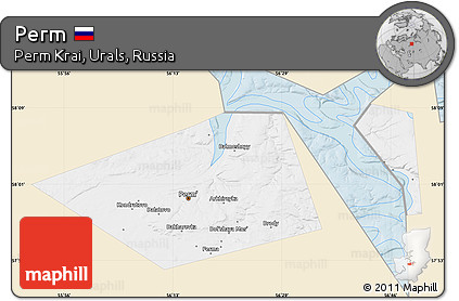 Classic Style Map of Perm, single color outside