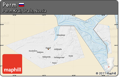 Classic Style Map of Perm, single color outside