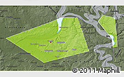 Physical Map of Perm, darken, semi-desaturated