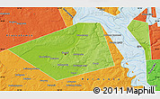 Physical Map of Perm, political outside