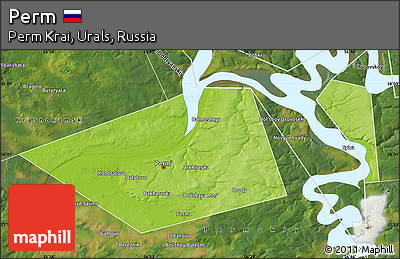 Physical Map of Perm, satellite outside