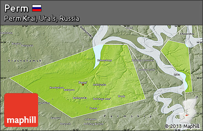 Physical Map of Perm, semi-desaturated