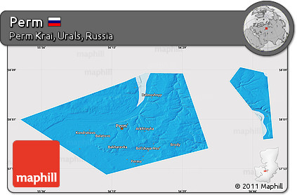 Political Map of Perm, cropped outside