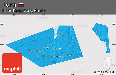 Political Map of Perm, cropped outside