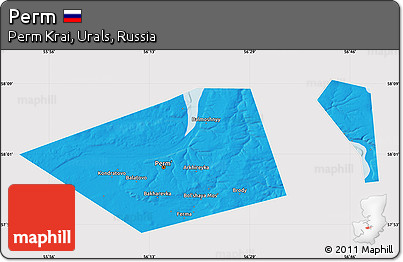 Political Map of Perm, cropped outside