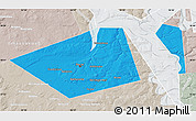 Political Map of Perm, lighten, semi-desaturated